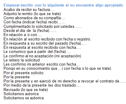 Modelo Carta (frases escrito)