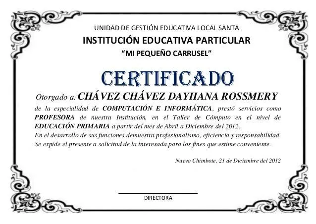 Modelo de Certificado