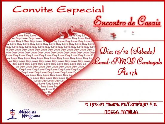 Modelo de convite para encontro de casais - Imagui Modelo de convite para encontro de casais - Imagui
