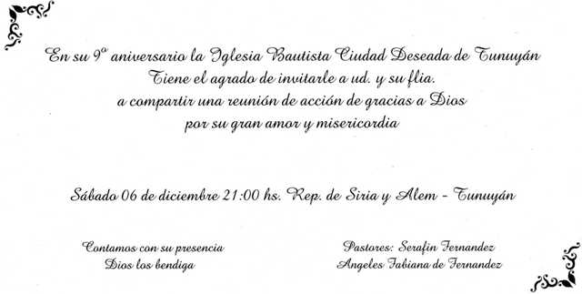 Invitaciónes para aniversario de iglesia - Imagui