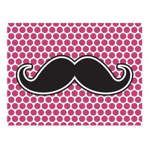 Modelo de lunar fucsia del bigote negro del manill postal de Zazzle. Modelo de lunar fucsia del bigote negro del manill postal de Zazzle.