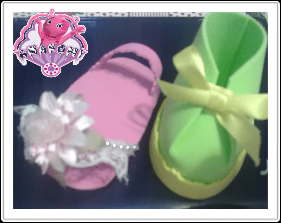 Modelo de zapatito de bebé para baby shower niño - Imagui