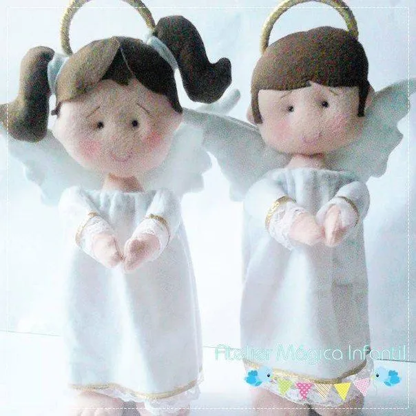 Molde para hacer angelitos de fieltro -