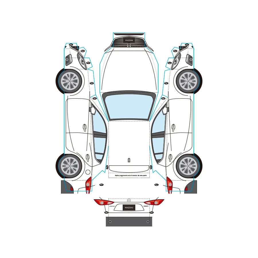 Modelos de autos para armar en papel: Mazda 3, Mazda MX-5 y más