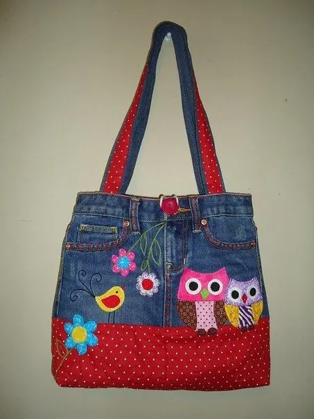 Ideas para el hogar: Con tela de jean ideas para bolsos Ideas para el hogar: Con tela de jean ideas para bolsos