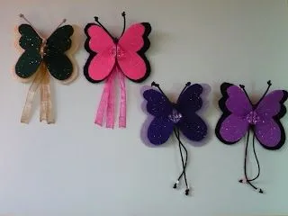 nuevos modelos de broches esta vez mariposas de fieltro de brillantina ...