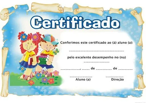 Modelos de Diploma para a Educação infantil! - ESPAÇO EDUCAR