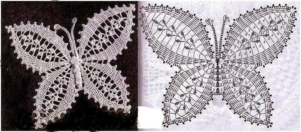 4 modelos de mariposas tejidas al crochet | Crochet y Dos agujas