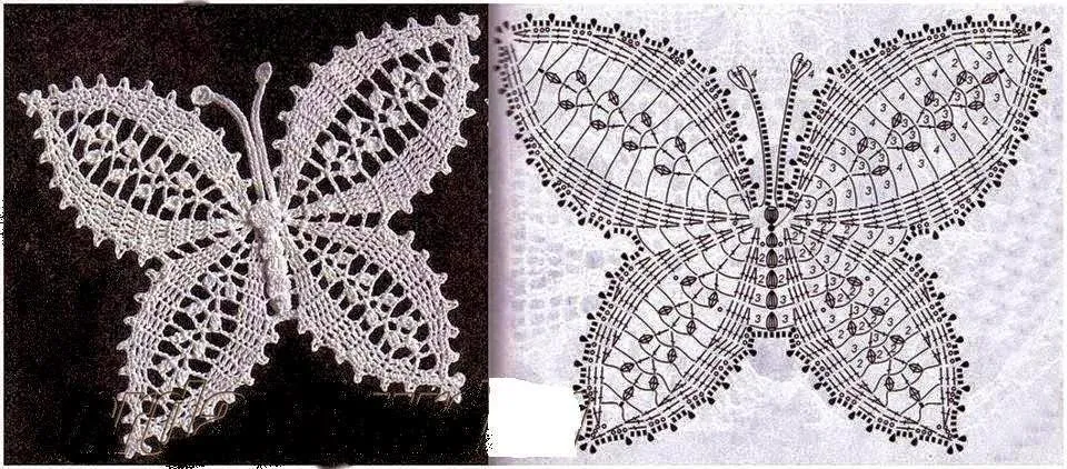 4 modelos de mariposas tejidas al crochet | Crochet y Dos agujas 4 modelos de mariposas tejidas al crochet | Crochet y Dos agujas