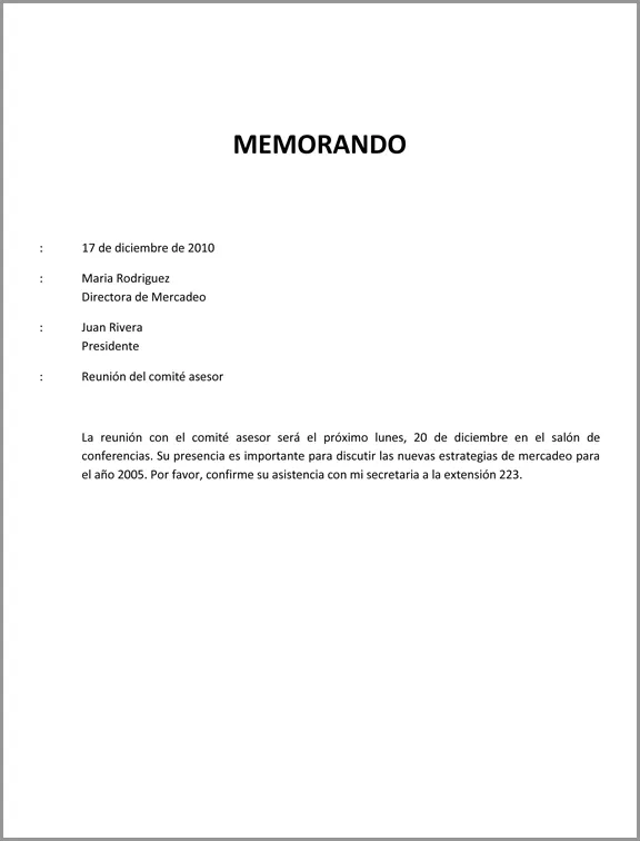 Modelos de memorando - Imagui
