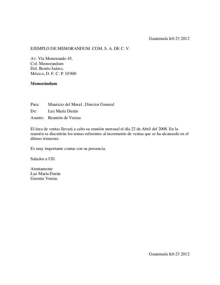 Modelos de memorandum