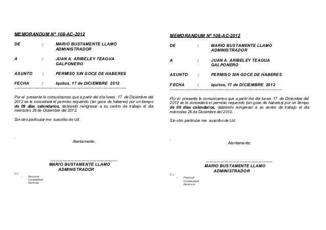 MODELOS DE Memorandum 2014