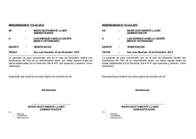 MODELOS DE Memorandum 2014