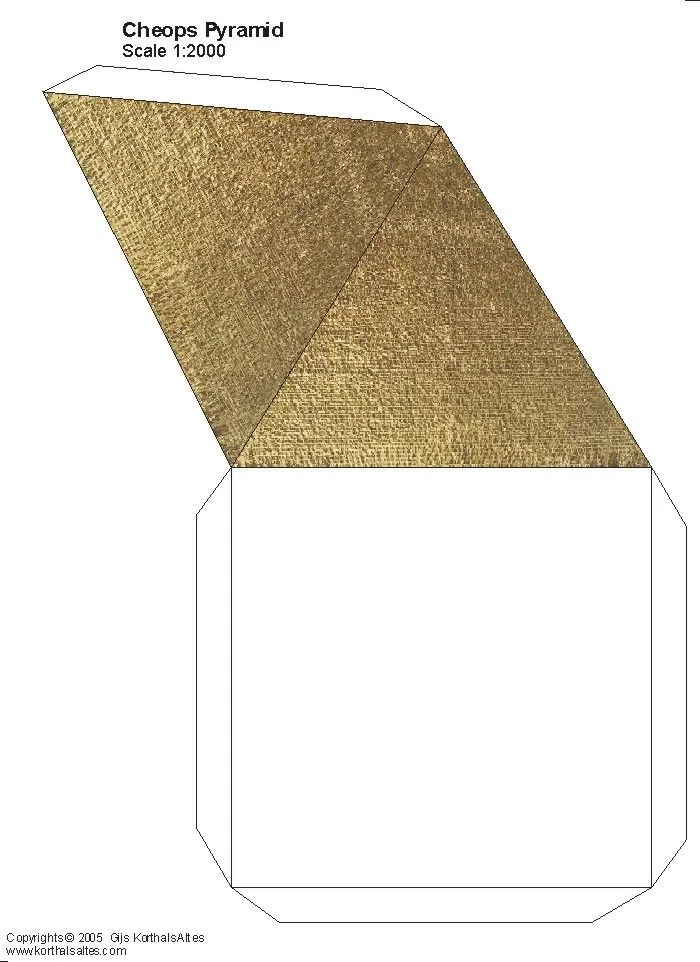 Modelos de papel de pirámides cuadrada