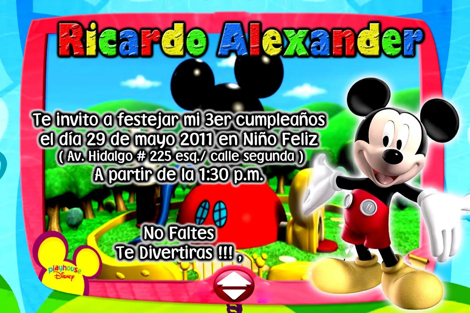 Modelos de tarjeta de invitación de Mickey Mouse - Imagui Modelos de tarjeta de invitación de Mickey Mouse - Imagui