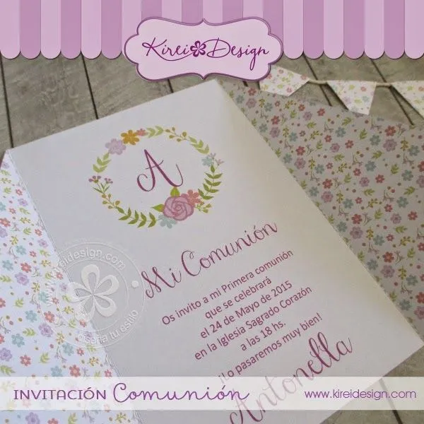 Nuevos modelos de tarjetas para comunión imprimibles | KIREIDESIGN