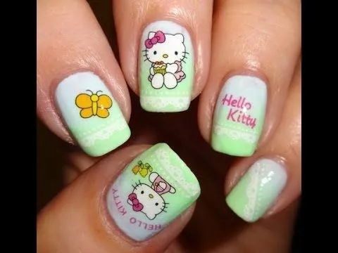 Modelos de Uñas Hello Kitty - YouTube