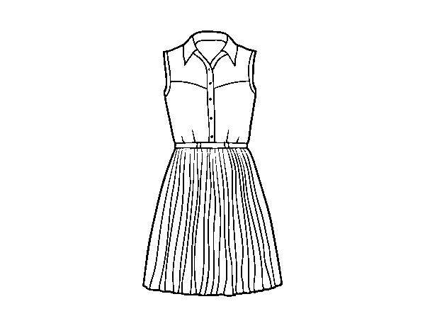 Dibujo de Vestido tejano para Colorear - Dibujos.net