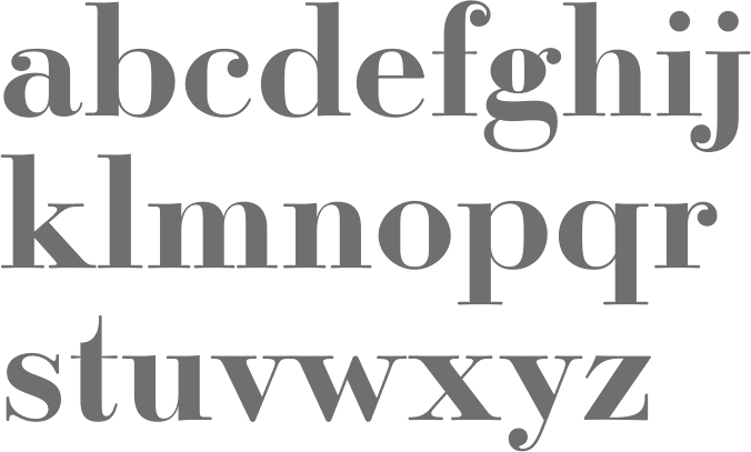 Modern typefaces [Bodoni, Didot, Walbaum, Thorowgood, Computer ...