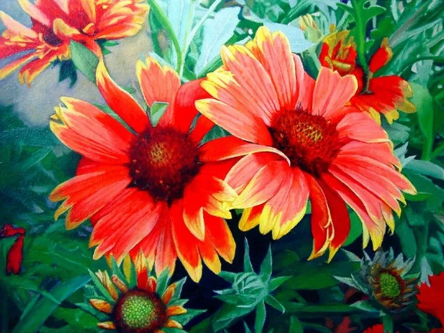 Modernas flores al óleo | Bodegones y Paisajes Cuadros al Óleo Modernas flores al óleo | Bodegones y Paisajes Cuadros al Óleo