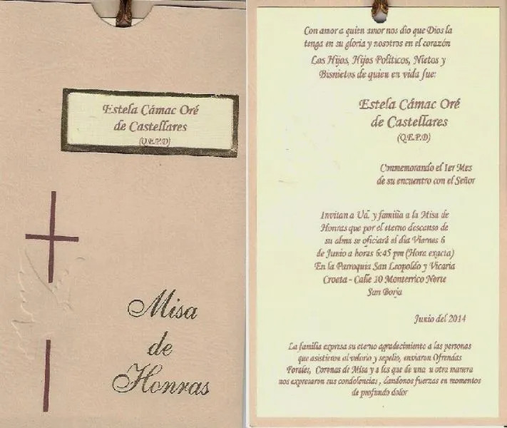 Modernas tarjetas de invitacion a misa de difunto 4 diseños Modernas tarjetas de invitacion a misa de difunto 4 diseños