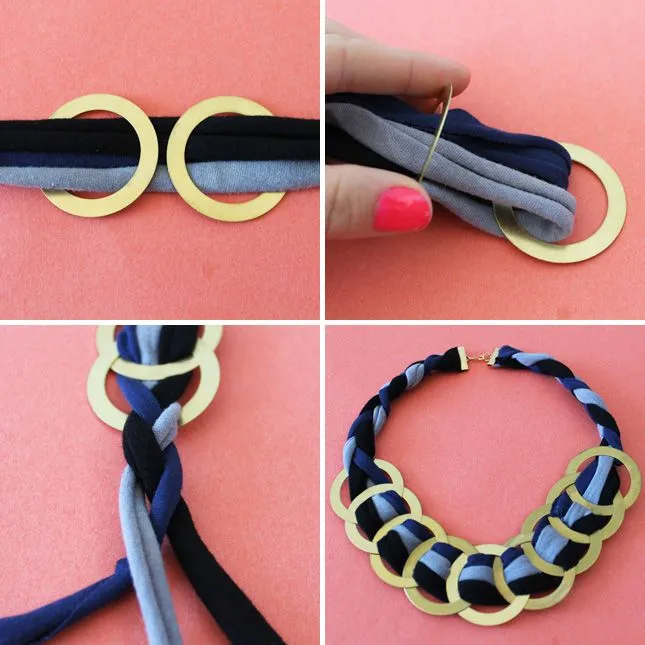 Moderno collar con aros y trapillo | El blog de trapillo.com Moderno collar con aros y trapillo | El blog de trapillo.com