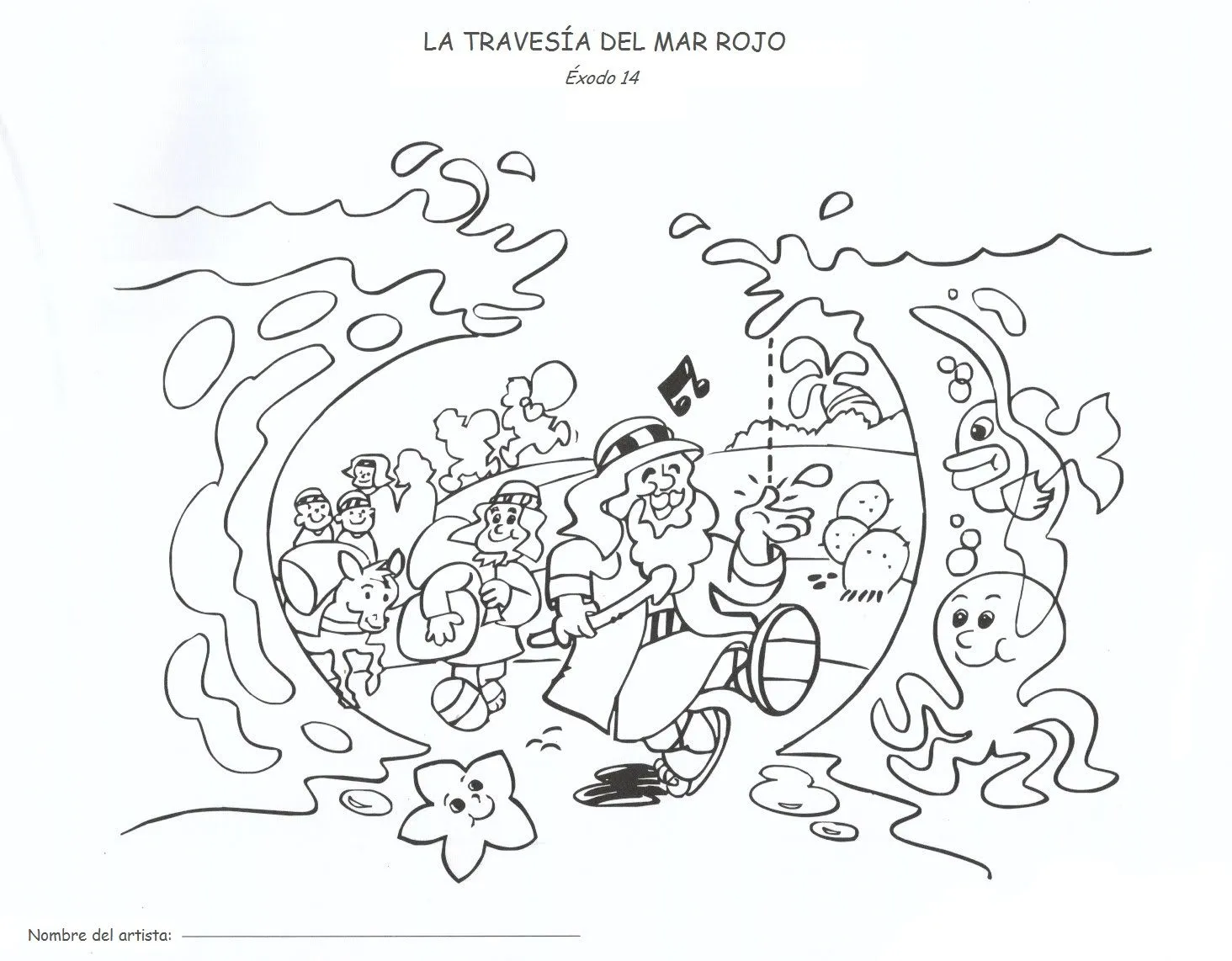 Moises y el mar rojo para colorear - Imagui Moises y el mar rojo para colorear - Imagui