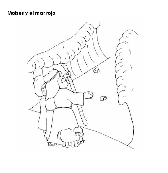 Free coloring pages of se abre el mar rojo