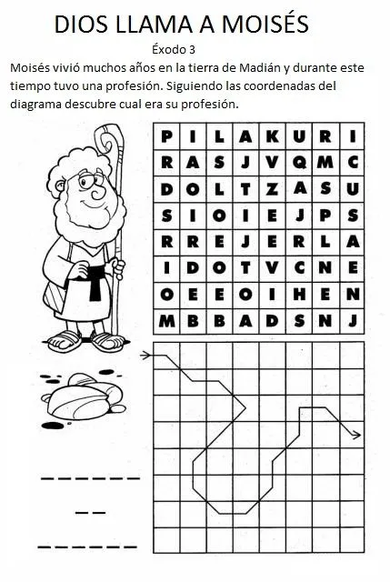 Moises y la Zarza para colorear - Imagui