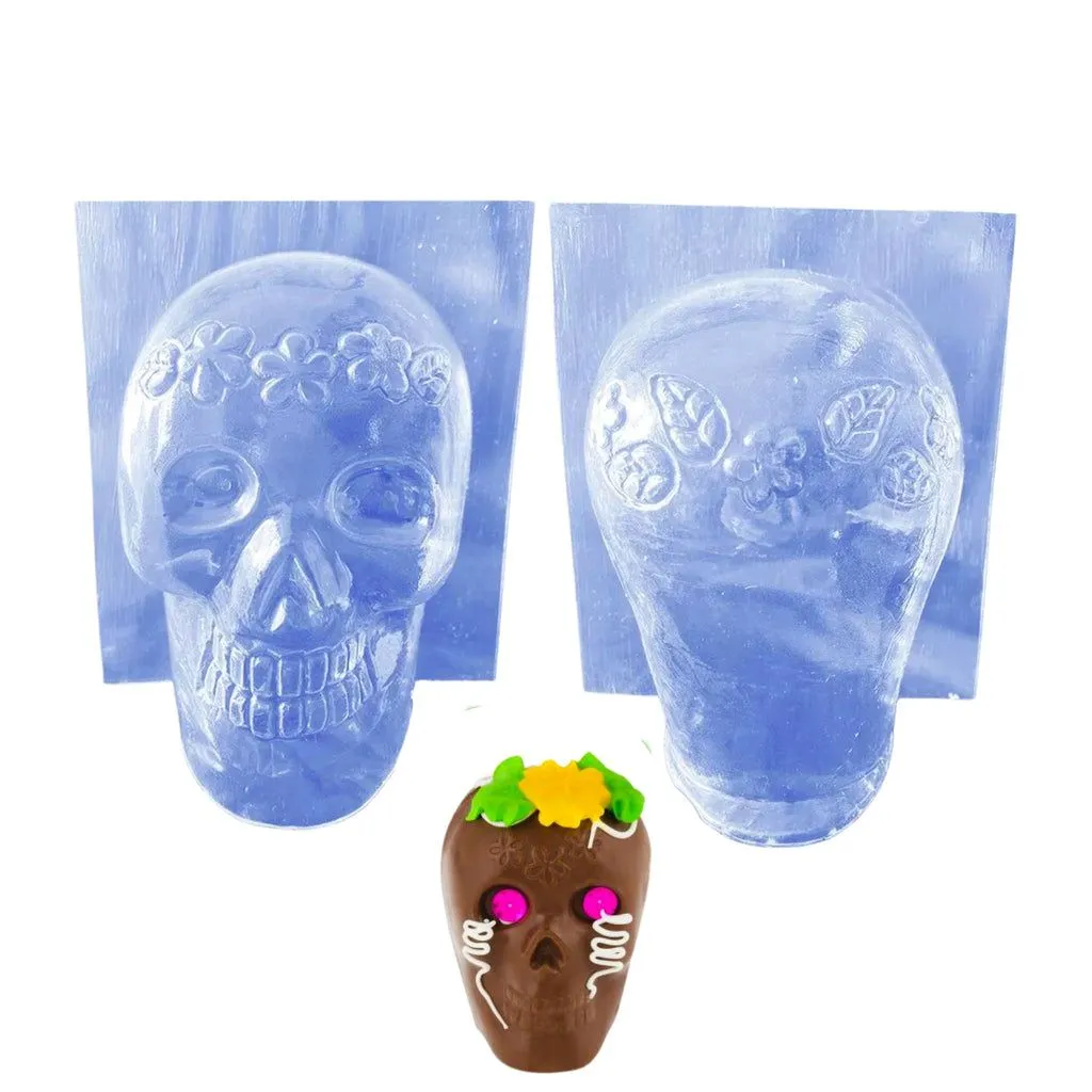 Molde Acetato Calavera Flores #6 (11CM) – El Mundo de la Repostería Molde Acetato Calavera Flores #6 (11CM) – El Mundo de la Repostería