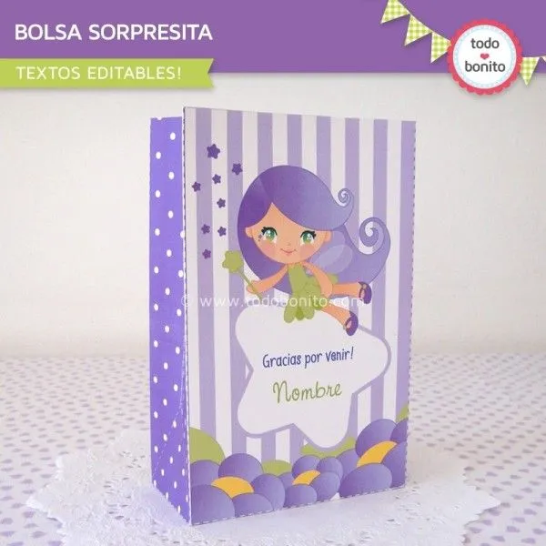 Molde de bolsa de hadas para imprimir