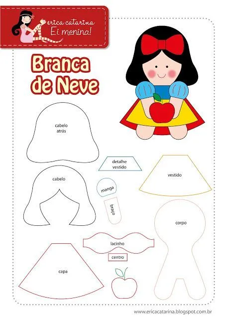 Molde Branca de Neve | feltro | Pinterest | Fieltro, Blancanieves ... Molde Branca de Neve | feltro | Pinterest | Fieltro, Blancanieves ...