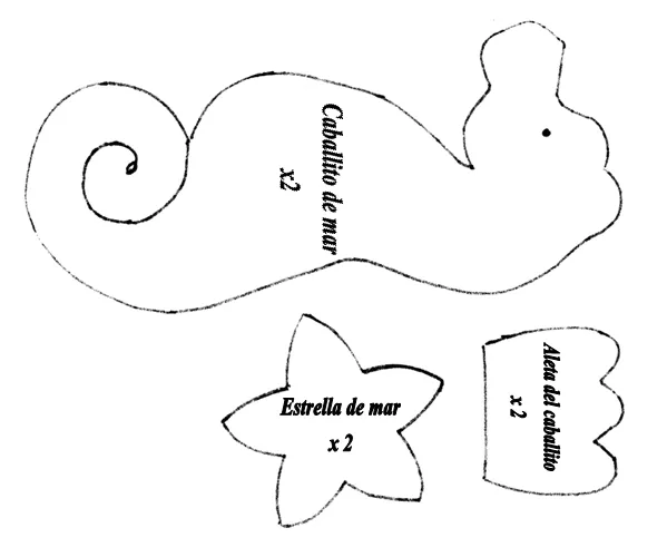Molde de caballito de mar - Imagui
