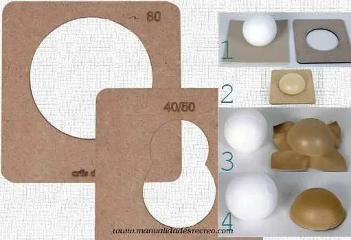 Molde para hacer cabezas y pies de fofuchas