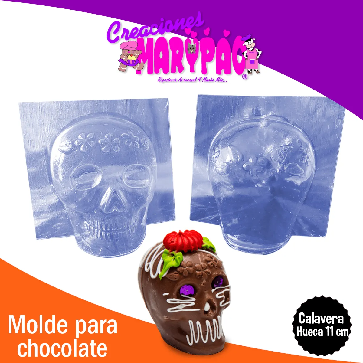 Molde Calavera Hueca 11 cm Chocolate Halloween Dia de Muertos – Creaciones Marypao Molde Calavera Hueca 11 cm Chocolate Halloween Dia de Muertos – Creaciones Marypao