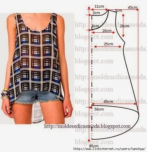 molde camisa sin mangas para mujer - Buscar con Google | blusas ...