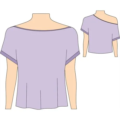 Molde de Camiseta Feminina Ombro Caído