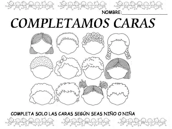 Moldes de caritas de niños - Imagui