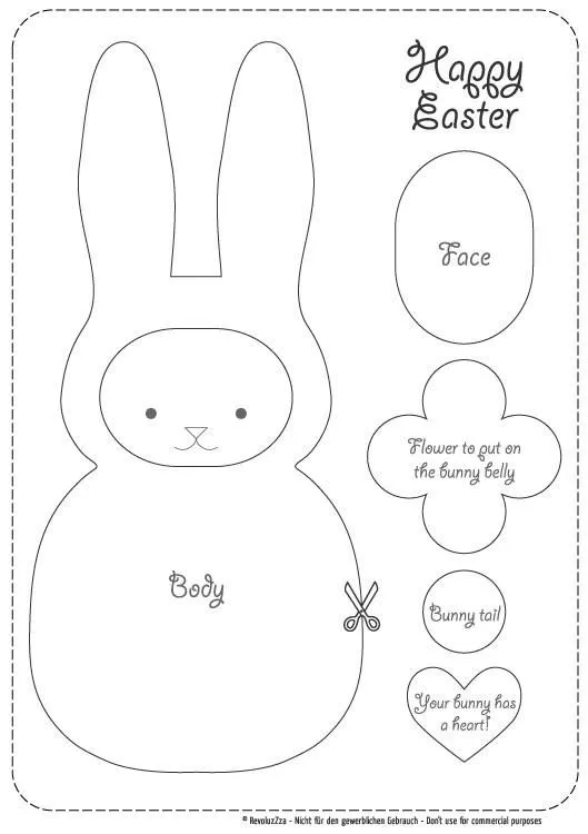 Molde conejo de pascuas goma eva - Imagui
