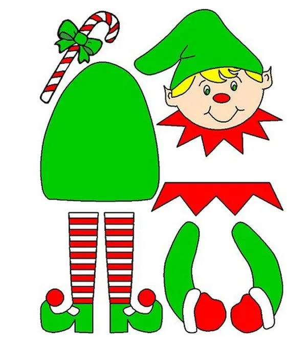 Molde de duende de Navidad para imprimir ~ Portal de Manualidades Molde de duende de Navidad para imprimir ~ Portal de Manualidades