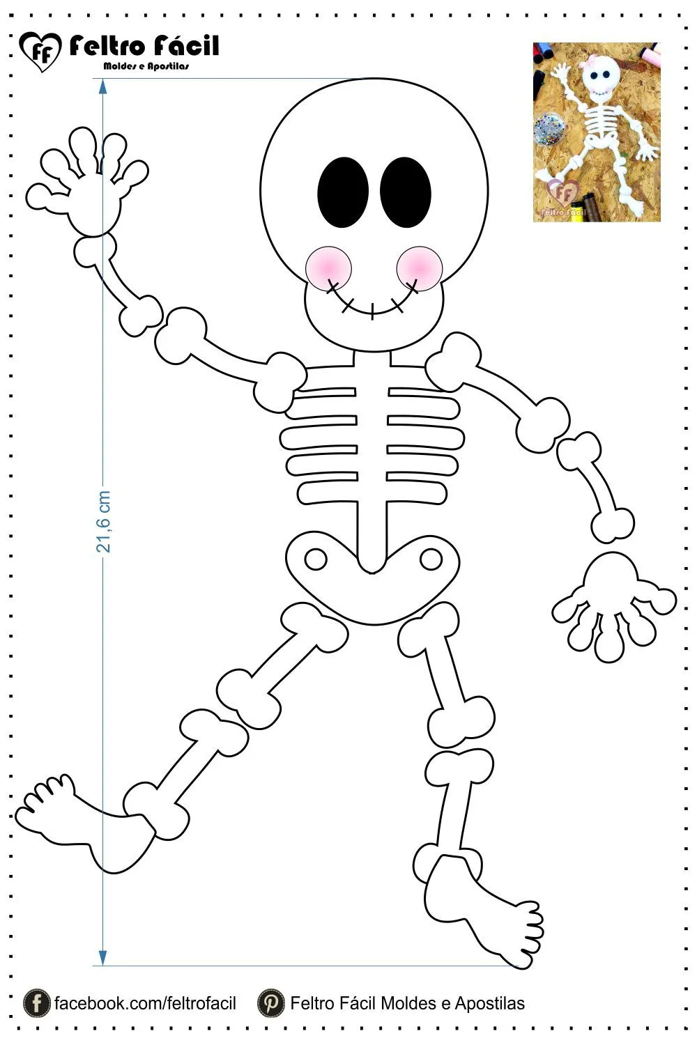 Molde de esqueleto criativo para salvar e imprimir [DIY] - Feltro Fácil |  Halloween feltro, Poções de halloween, Artesanatos de halloween