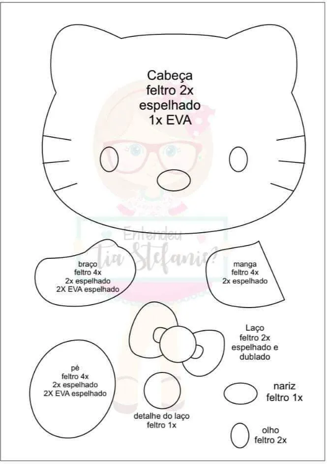 Molde flâmula Hello Kitty imprimir grátis - Molde para Artesanato| Faça você mesmo Molde flâmula Hello Kitty imprimir grátis - Molde para Artesanato| Faça você mesmo