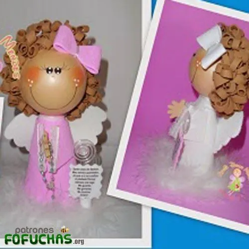 Molde fofucha ángel | Patrones Fofuchas