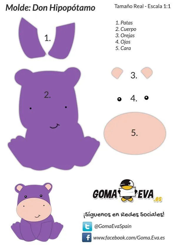Molde Fofucha Hipopótamo |Descargar Plantilla Gratis | Stuffed animal patterns, Felt animal patterns, Felt crafts Molde Fofucha Hipopótamo |Descargar Plantilla Gratis | Stuffed animal patterns, Felt animal patterns, Felt crafts