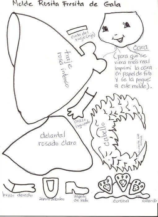Molde rosita fresita y sus amigas en foami - Imagui
