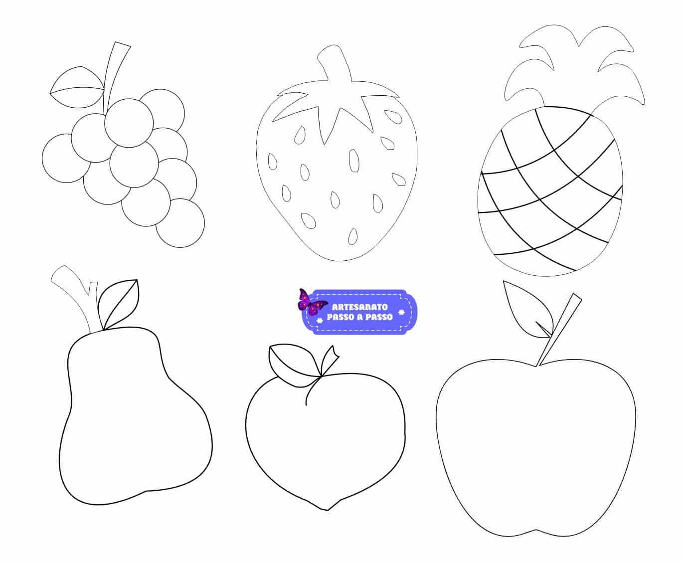 Molde de frutas para imprimir - Artesanato Passo a Passo! Molde de frutas para imprimir - Artesanato Passo a Passo!