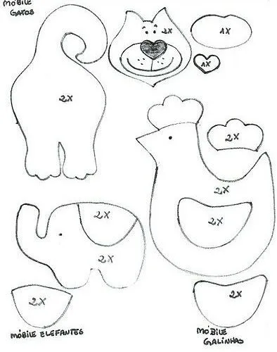 Molde Gato, Elefante e Galinha... | Flickr - Photo Sharing! Molde Gato, Elefante e Galinha... | Flickr - Photo Sharing!