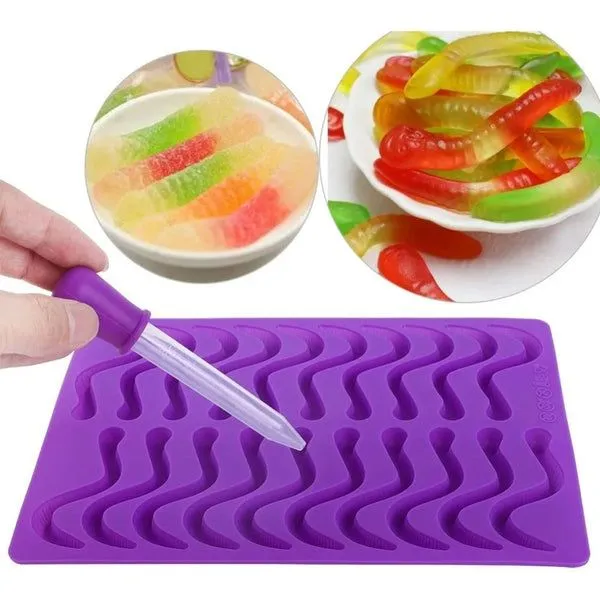 Molde Gomitas de Gusano – Moldemanía