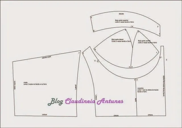 Molde Gratis de Blusa Cropped - Claudineia Antunes Molde Gratis de Blusa Cropped - Claudineia Antunes