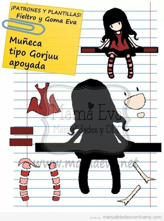 Molde gratis muñeca gorjuss plana • Manualidades con Foamy Molde gratis muñeca gorjuss plana • Manualidades con Foamy